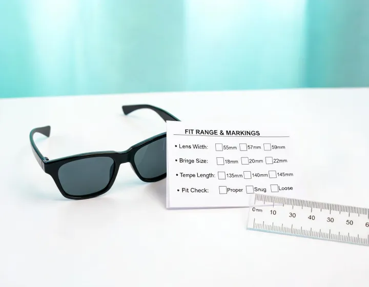 Polarized driving glasses with fit and marking checklist